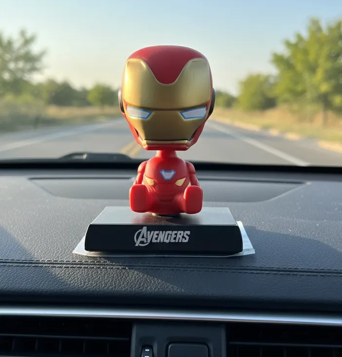 Trendy Iron Man Car Interior Decor - Cute Superhero Action Figure Dashboard Accessory (Pack of 1)